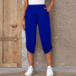 Pantaloni capri casual pentru femei, cu talie elastică