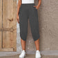 Pantaloni capri casual pentru femei, cu talie elastică