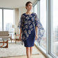 Set de rochie și suprapunere cu imprimeu floral elegant pentru femei