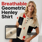 Tricou Henley pentru femei cu imprimeu abstract colorat