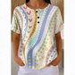 Tricou Henley pentru femei cu imprimeu abstract colorat