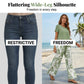 Set de două piese pentru femei cu imprimeu de frunze și pantaloni cu picior larg