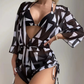 🩱Costum de baie cu mâneci lungi și șnururi