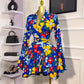 Rochie înfășurată cu imprimeu și volane la tiv, pentru femei
