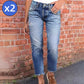 👖Blugi skinny la modă pentru femei, cu efect uzat