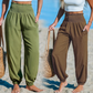 Pantaloni harem pentru femei, cu talie înaltă și smocuri