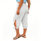 Pantaloni capri casual pentru femei, cu talie elastică