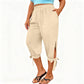 Pantaloni capri casual pentru femei, cu talie elastică