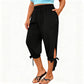 Pantaloni capri casual pentru femei, cu talie elastică