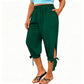 Pantaloni capri casual pentru femei, cu talie elastică