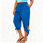 Pantaloni capri casual pentru femei, cu talie elastică