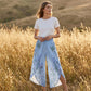 Pantaloni pentru femei cu imprimeu floral, talie înaltă, picior larg