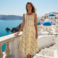 Rochie maxi fără mâneci, cu imprimeu floral, pentru femei, cu buzunare