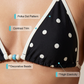 👙Set de bikini cu bretele în stil halter cu buline – stil retro, material elastic, slip tip boxeri 🌊