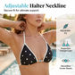 👙Set de bikini cu bretele în stil halter cu buline – stil retro, material elastic, slip tip boxeri 🌊