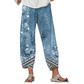 Pantaloni largi pentru femei, cu imprimeu floral vintage