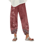 Pantaloni largi pentru femei, cu imprimeu floral vintage