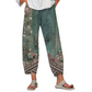 Pantaloni largi pentru femei, cu imprimeu floral vintage