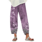 Pantaloni largi pentru femei, cu imprimeu floral vintage