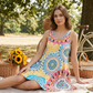 👗Rochie de vară casual, fără mâneci, în linie A – cu imprimeu, vaporoasă, ușoară ☀️
