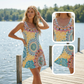 👗Rochie de vară casual, fără mâneci, în linie A – cu imprimeu, vaporoasă, ușoară ☀️
