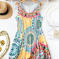 👗Rochie de vară casual, fără mâneci, în linie A – cu imprimeu, vaporoasă, ușoară ☀️