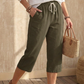 Pantaloni capri casual din bumbac amestecat pentru femei
