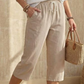 Pantaloni capri casual din bumbac amestecat pentru femei