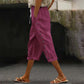 Pantaloni capri casual pentru femei, cu nasturi laterali