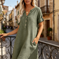 🍃☁️ Rochie lejeră și respirabilă pentru femei, cu decolteu în V și buzunare 😍