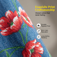 Salopetă din denim cu imprimeu floral pentru femei