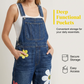 Salopetă din denim cu imprimeu floral pentru femei
