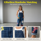 Salopetă din denim cu imprimeu floral pentru femei
