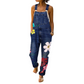 Salopetă din denim cu imprimeu floral pentru femei