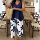 🌸Set compus din un top asimetric și pantaloni capri cu imprimeu floral pentru femei – Versatil, plin de viață, confortabil 🌺
