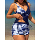 👙 Set de tankini cu talie înaltă și imprimeu tropical – confortabil, elegant și perfect pentru plajă și vacanță