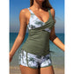 👙 Set de tankini cu talie înaltă și imprimeu tropical – confortabil, elegant și perfect pentru plajă și vacanță