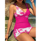 👙 Set de tankini cu talie înaltă și imprimeu tropical – confortabil, elegant și perfect pentru plajă și vacanță