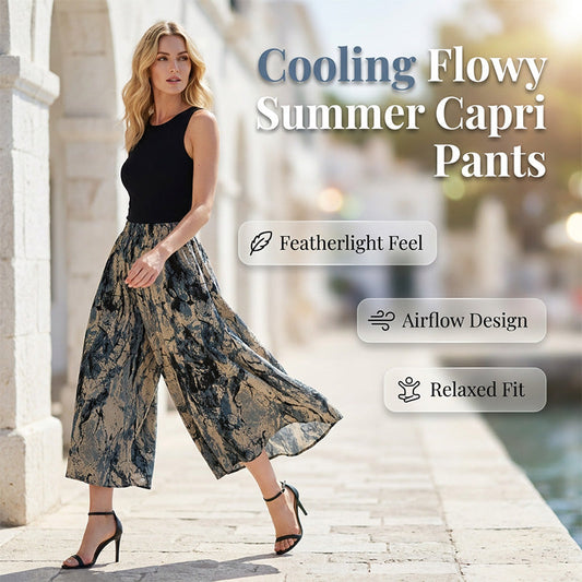 Pantaloni Capri cu talie largă pentru femei, vară