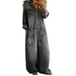 Salopetă din denim cu mâneci lungi, casual, pentru femei