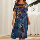 ❤️‍🔥Rochie fluidă în culori tropicale vibrante