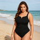 Costum de baie întreg cu efect de modelare a taliei, pentru mărime mare