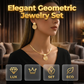 🎁Cumpără 1 și primești 1 gratis！✨Set elegant de colier și cercei geometrici