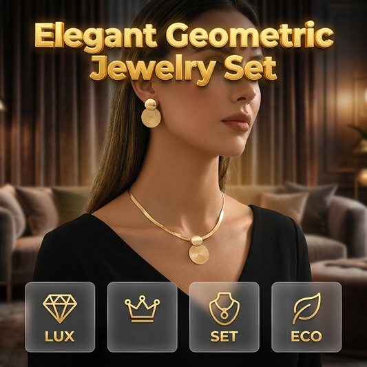 🎁Cumpără 1 și primești 1 gratis！✨Set elegant de colier și cercei geometrici