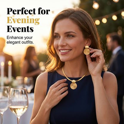 🎁Cumpără 1 și primești 1 gratis！✨Set elegant de colier și cercei geometrici