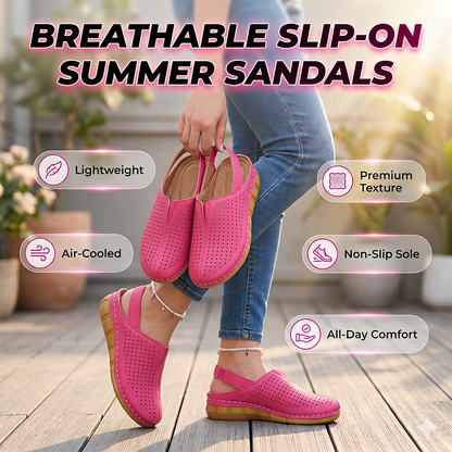 Sandale de zi cu toc înalt, cu perforații și curea la călcâi, pentru femei