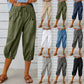 Pantaloni capri casual pentru femei, cu buzunare
