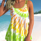 Gradient Rainbow Print Swimsuit Set for Plus Size Women