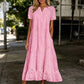 👗Rochie elegantă pentru femei, cu guler în V și mâneci scurte💖