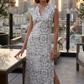 👗Rochie lungă fără mâneci, cu decolteu în V și fante laterale, pentru femei